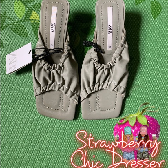 ZARA RUCHED HEELED SANDALS - Picture 4 of 9